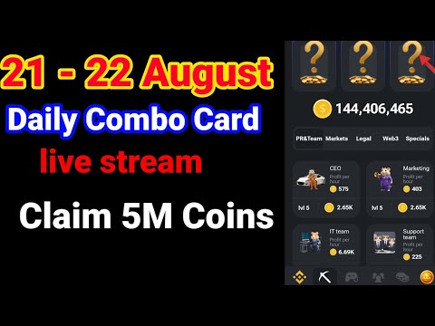 21- 22 August Daily Combo Card | Daily Combo Card | #combocard