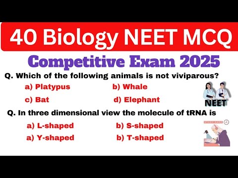 NEET Biology MCQ 2025 | Biology MCQ Questions For Competitive Exams