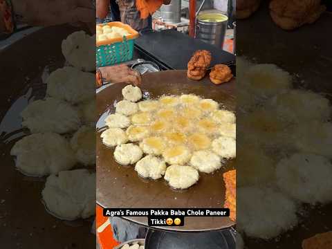 Agra’s Famous Pakka Baba Chole Paneer Tikki😍😋|| Indian Street Food