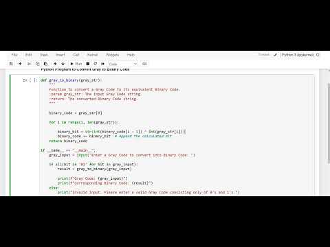 Day 39: Python Program to Convert  Gray to binary Code