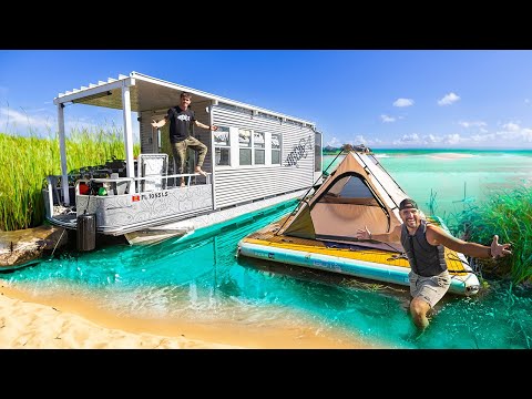 Cheap VS. Expensive FLOATING TINY HOME CHALLENGE!! ($500 vs $50,000)