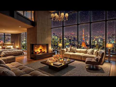 Cozy Apartment Ambience in Tokyo 🌃 Ethereal Jazz Saxophone Instrumental Music for Relax & Deep Sleep