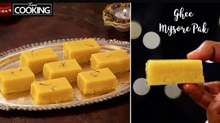 Mysore Pak Recipe | Indian Sweets | Diwali Sweets | Easy Sweet Recipes | Soft Ghee Mysore Pak