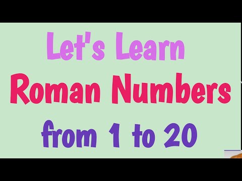 Roman Numbers 1 to 20 | Roman Numerals 1 to 20 | Roman numbers | i - xx #kidsvideo