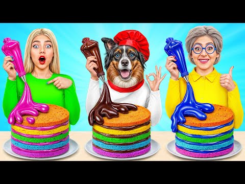 Me vs Grandma Cooking Challenge with Dog | Kitchen War by Multi DO Smile