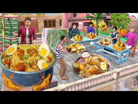 Terrace Garden Kitchen Dum Biryani Cooking Egg Biryani Street Food Hindi Kahaniya New Moral Stories