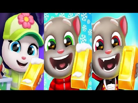 Talking Tom Gold Run New Update Christmas VS Halloween Restore The Planet Elf Angela Eco Angela 2024