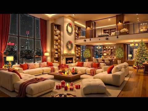 Christmas Night 2025 🎄 Luxury Apartment Ambience with Elegant Jazz Saxophone Music 🎷Christmas Songs