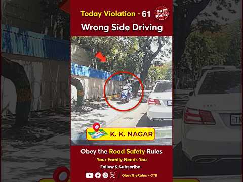 TODAY VIOLATION -61 Driving in Pedestrian Pathway #otr #obeytherules #chennaitrafficpolice