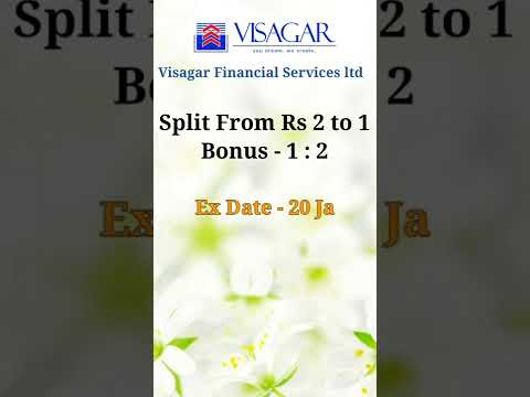 Visagar financial services ltd split & bonus || #stockmarket #bonusstock #corporateaction #shorts