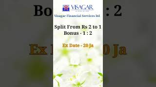 Visagar financial services ltd split & bonus || #stockmarket #bonusstock #corporateaction #shorts