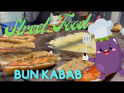 DELICIOUS bun kabab sandwich - Street Food Pakistan