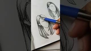 #shorts Easy Hair Drawing Tutorial. SUBSCRIBE for tutorials and daily Art #hairdrawingtutorial #hair