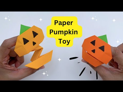 DIY TALKING PAPER PUMPKIN / Paper Craft / Paper Toys / Origami  Pumpkin DIY / Halloween Crafts