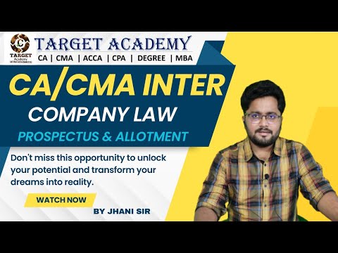 1.CA CMA INTER G1 LAW PROSEPECTUS AND ALLOTMENT OF SECURITIES LEC-1#cma#cainter  #cmainter #law#exam