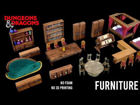 The Ultimate Guide to Miniature Furniture (with NO 3D PRINTING or FOAM - Dungeons & Dragons Terrain)