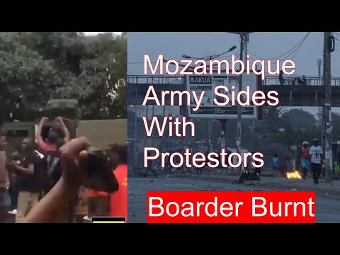 WATCH LIVE; Mozambique Police kill protester, Gets Caught, Boarder Burnt. SADC CRISIS