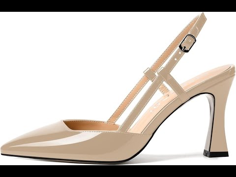 MERRORI Womens Evening Dress Buckle Slingback Pointed Toe Matte Stiletto High Heel Pumps Shoes