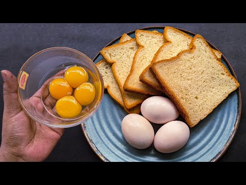 Just 2 Slices of Bread & Eggs Better than Pizza! Healthy Breakfast ideas. Simple Recipes.