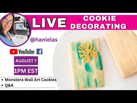 Monstera Wall Art Cookies - Live Cookie Decorating |Episode 225|