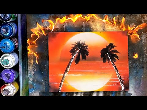 Sunset in The Beach by Spray Art Eden