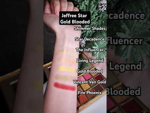 Jeffree Star Cosmetics Gold Blooded Palette Swatches Sparkly #jsc #jeffreestarcosmetics #makeup