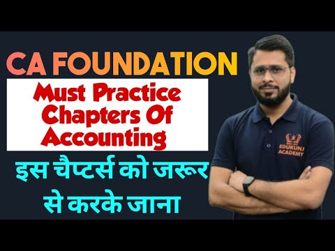 CA Foundation Important Accounting Chapters | Kunjay Sir | Edukunj Academy #cafoundation