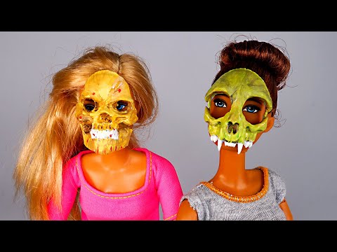 DIY Miniature Halloween masks for Barbie dolls| How to make for DollHouse