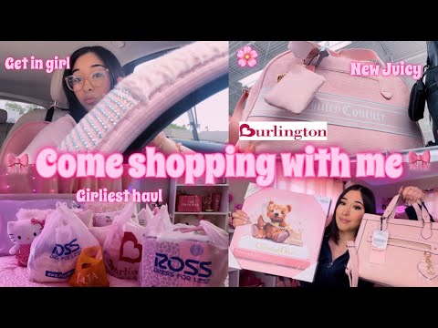 COME GIRLY SHOPPING WITH ME | Ulta, Marshalls, Burlington, & Ross + haul (the cutest pink finds!!)