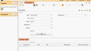 Konnect ERP  HR calendar