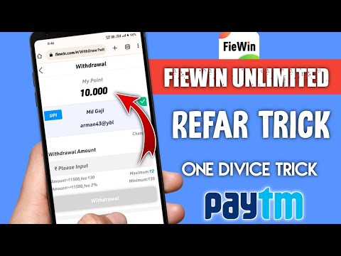 Fiewin App Unlimited Refar Trick | New Earning App Today