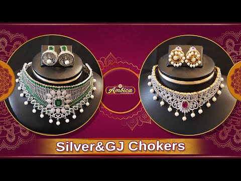 Silver &GJ Chokers Collection | 1Gram Gold Jewellery | Ambica Fashion Jewellery