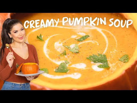 CREAMY ROASTED PUMPKIN SOUP FROM SCRATCH