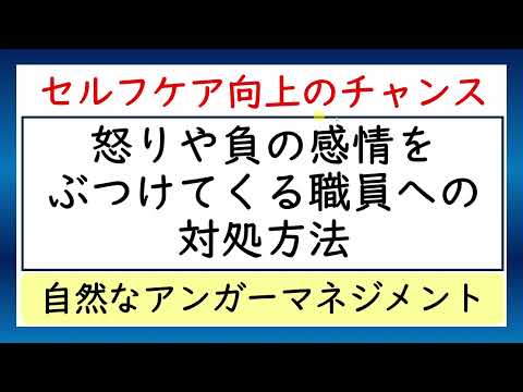 怒りや負の感情をぶつけてくる職員への対処方法