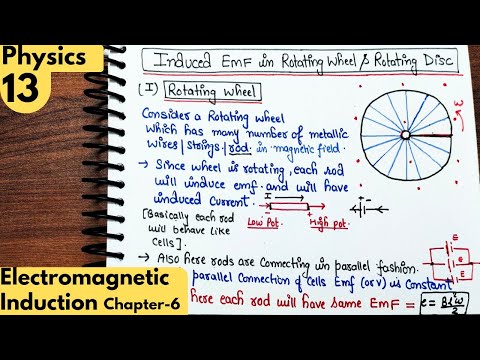 13) Induced EMF in rotating wheel/ Rotating Disc| Electromagnetic Induction class12 physics| Neet