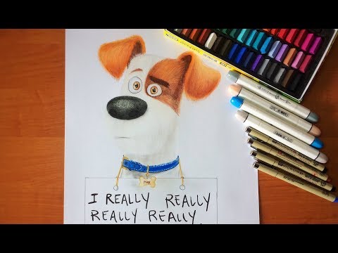 Speed Drawing dog Max (The Secret Life of Pets)