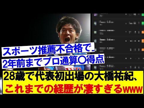 28歳でA代表初出場の大橋祐紀、これまでの経歴があまりにも凄すぎると話題に