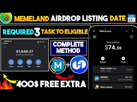 Memeland Airdrop Withdrawal | Memeland Airdrop Update | Memeland Listing Date | Memeland Coin Sell