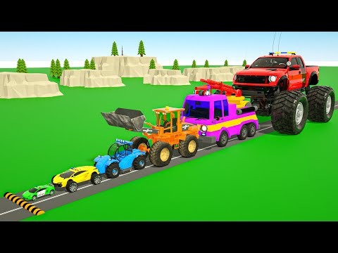 Wheels On the Bus - Giant Big Wheels VS Big Obstacle on the Road - Baby Nursery Rhymes & Kids Songs