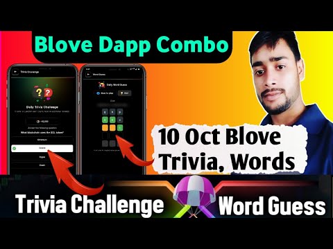 10 October blove dapp trivia challenge, blove words guess combo | blove dapp daily combo, Tasks