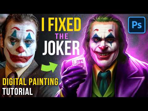 Draw The Joker Like This! Step By Step Digital Painting Tutorial | Joaquin Phoenix Comic Book Look