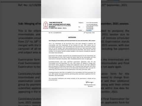 CMA NOTIFICATION OUT/ CMA OCT EXAM POSTPONED/ MERGED WITH DEC EXAM/ #LEARNING #shorts #youtubeshorts