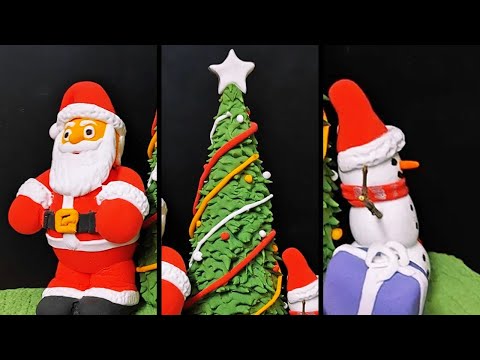 Making Santa and Snowman for Christmas 2024  🎄🎁 Clay Idol 🏵️✨ #santa #snowman #christmas2024