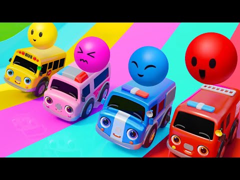 🚒 🔥 Learn Colors with Colorful Trucks | Colors for Kids｜Baby Car Color | Nursery Rhymes & Kids Songs