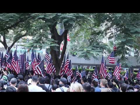 2019-12-01 Hong Kong Citizen sing "The Star Spangled Banner"