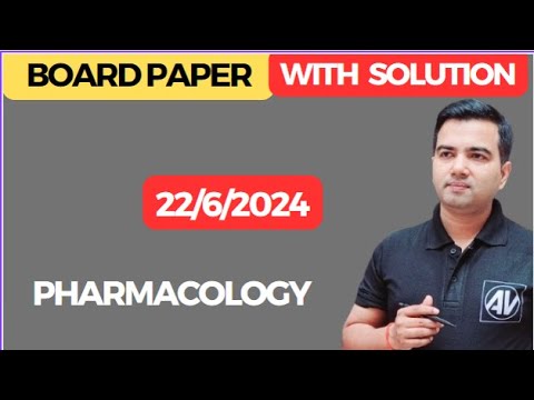 Pharmacology Board paper with solution