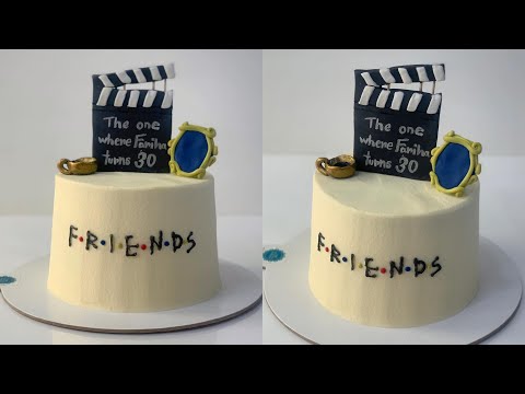 F.R.I.E.N.D.S Theme Cake Decorating Tutorial With Fondant Toppers | Friends Drama/TV Show Theme Cake