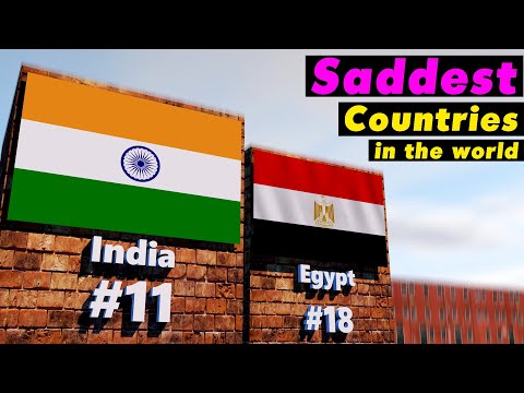 SADDEST COUNTRIES IN THE WORLD TOP 30, COMPARISON [3D]