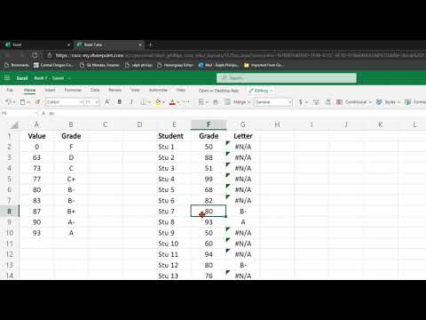 Use the XLOOKUP Function in Excel to Display Letter Grades Based on Numeric Scores