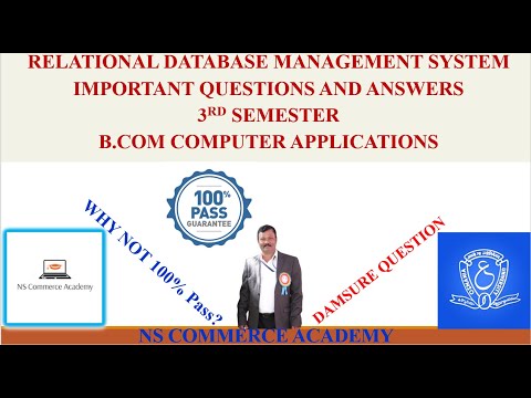 RDBMS IMP QUESTIONS -RDBMS - 3RD SEMESTER - B.COM COMPUTER APPLICATIONS - 0.U